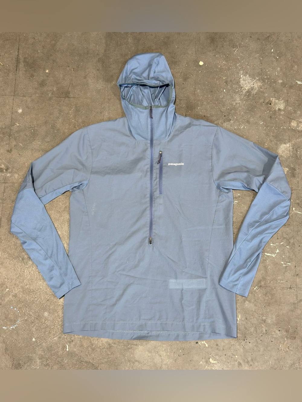 PATAGONIA Airshed Pro Pullover M Medium CLEMENT BLUE Shell WIND Shirt Jacket